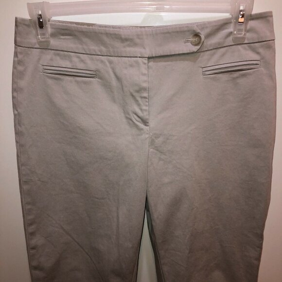 Ann Taylor LOFT Womens Size 8 Gray Flat Front Pockets Cropped Ankle Pants - Picture 5 of 10
